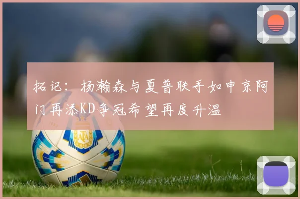拓记：杨瀚森与夏普联手如申京阿门再添KD争冠希望再度升温